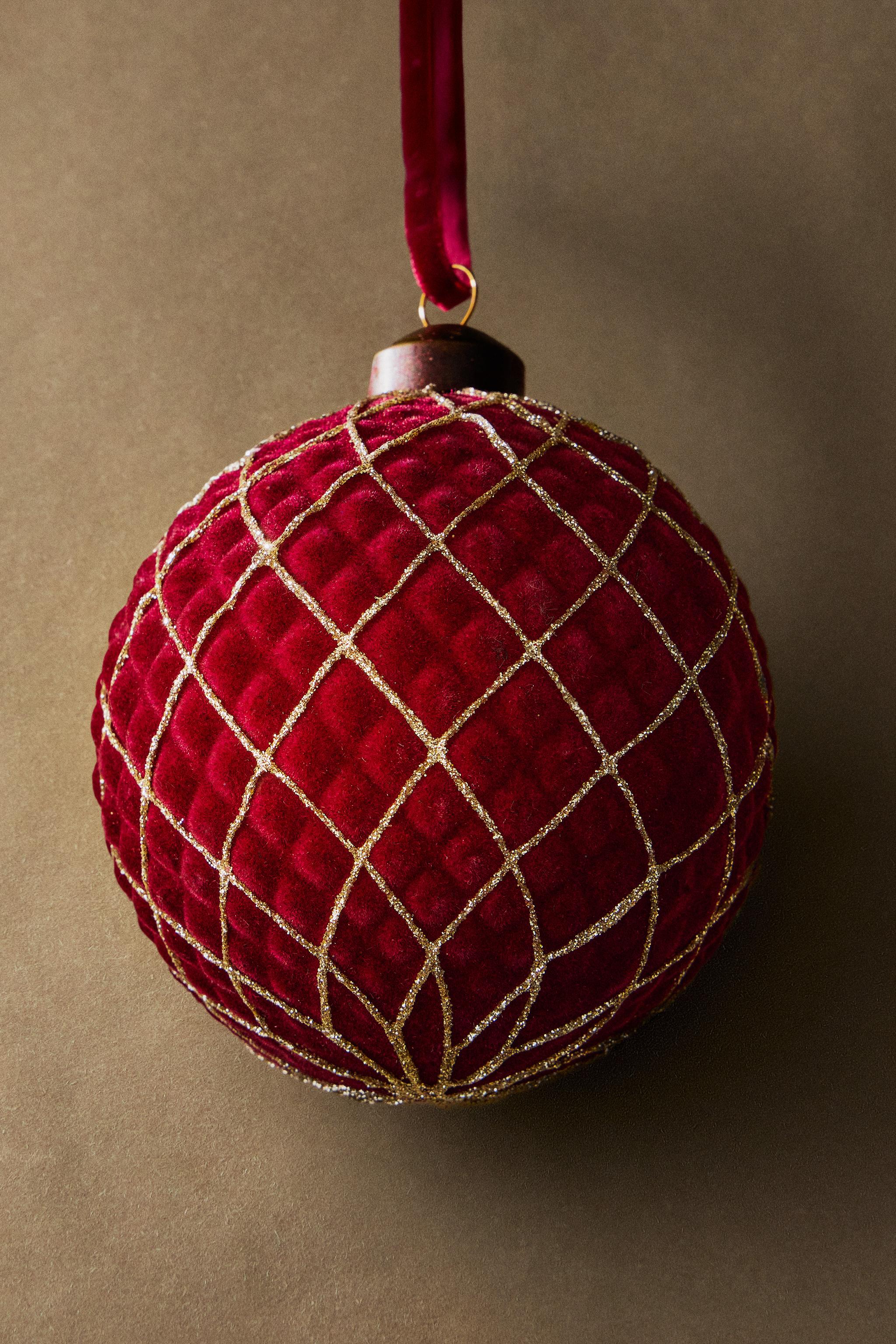 DÉCORATION BOULE SAPIN DE NOËL VELOURS
