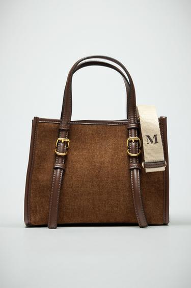 CORDUROY MINI TOTE BAG - Brown by Zara
