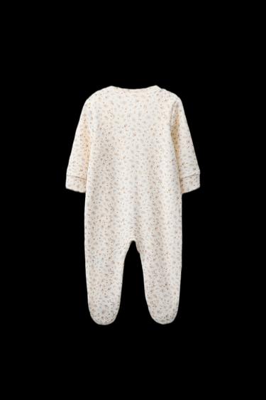 VELOUR FLORAL PRINT SLEEPSUIT - Ecru by Zara