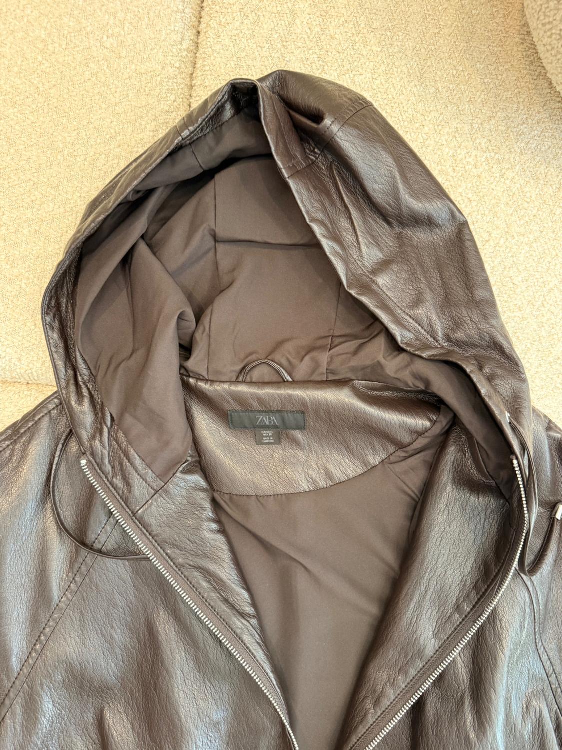 LEATHER EFFECT JACKET BROWN - Image 7