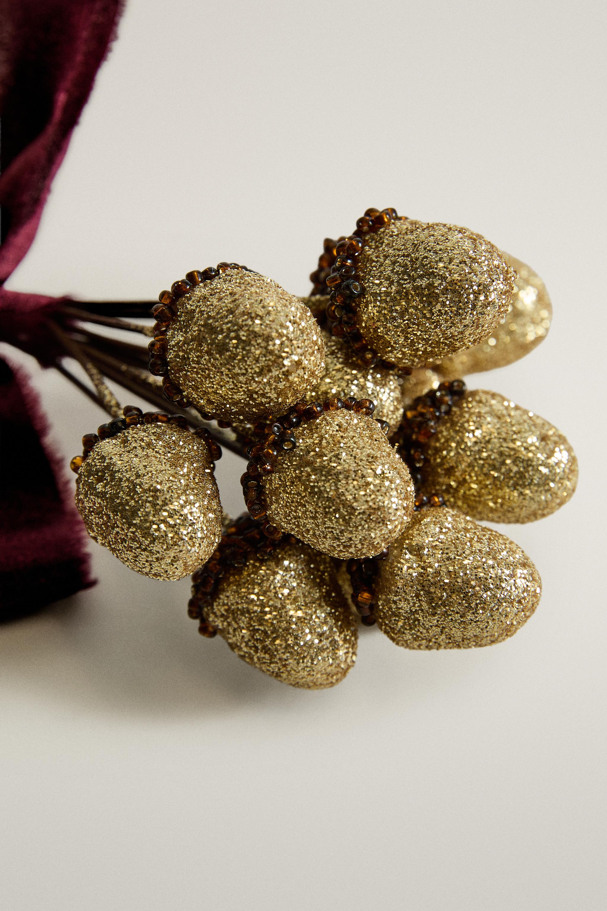 LOT DE DÉCORATIONS DE NOËL GLANDS (LOT DE 12)
