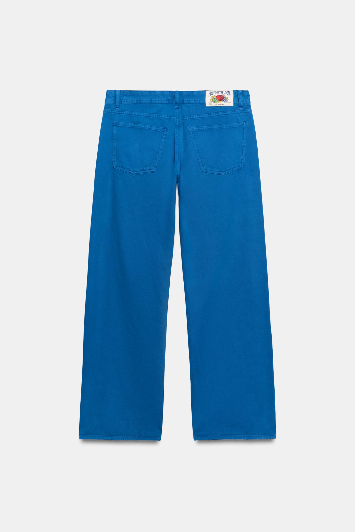 Женские джинсы Zara Fruit OF the Loom™ Low-Rise Straight, цвет: Голубоватый — фото 2