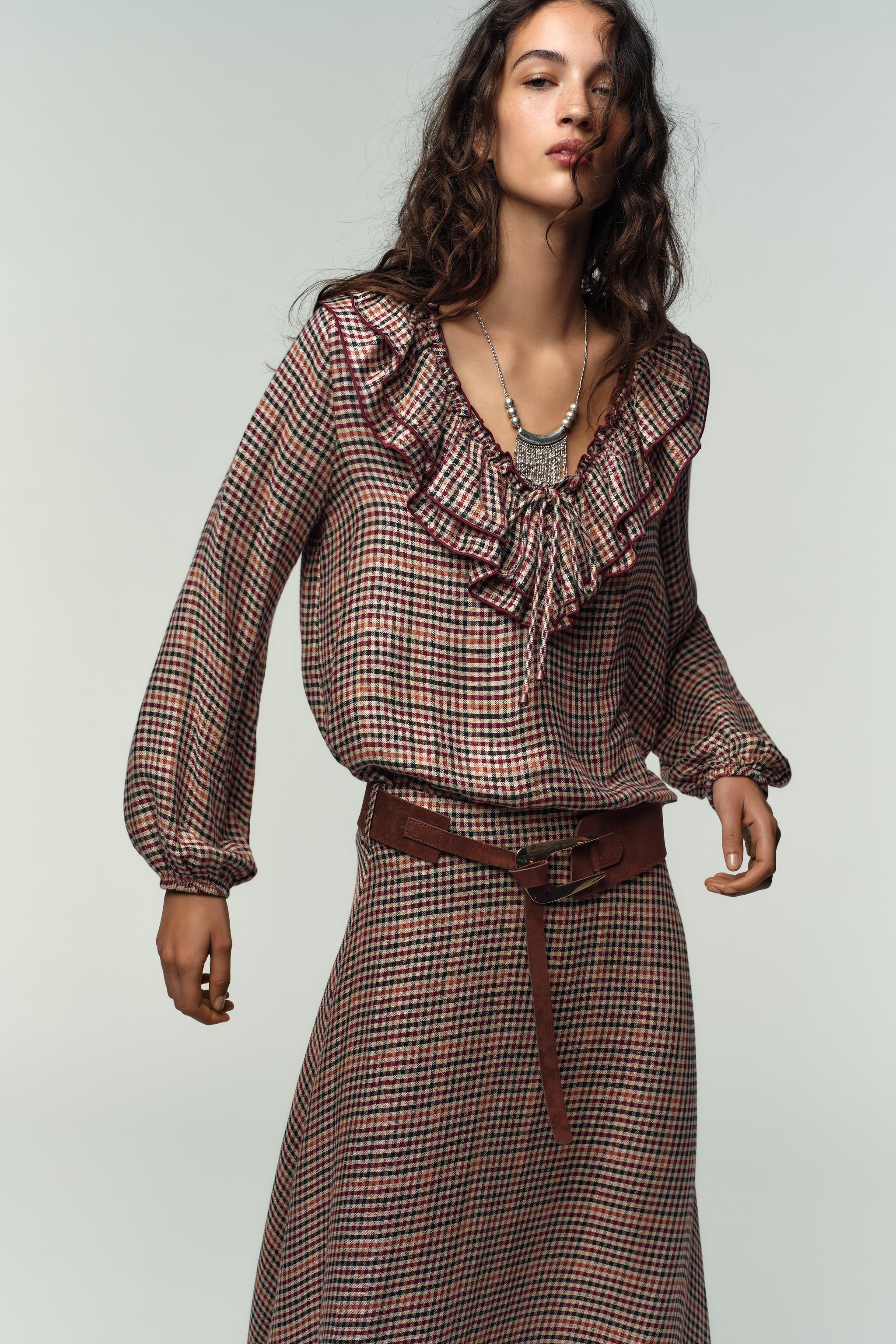 PLAID SKIRT WITH BELT