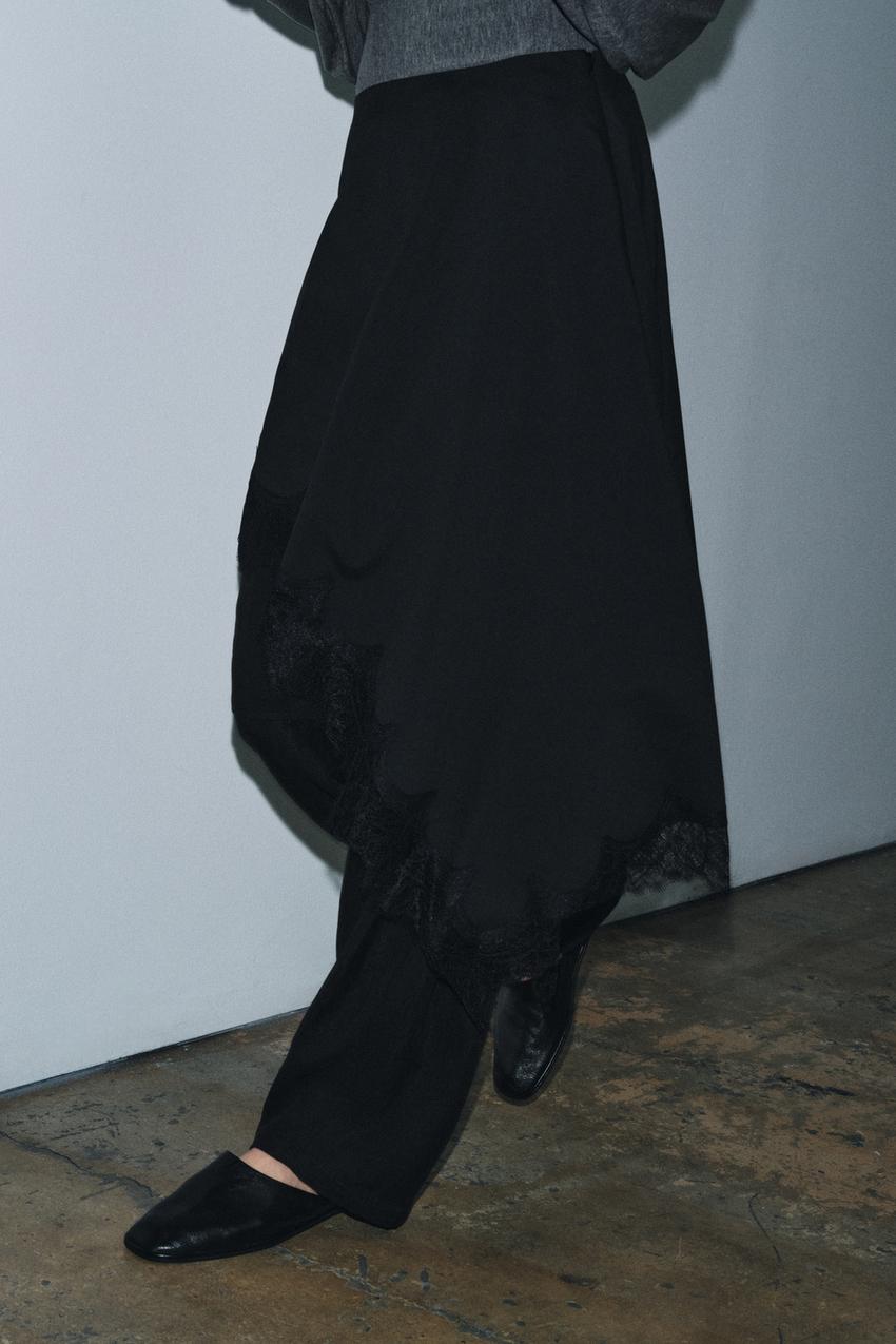 ASYMMETRIC LACE SKIRT ZW COLLECTION