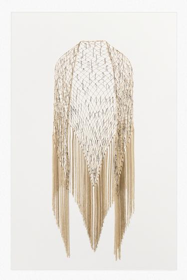 MULTI-POSITION CHAIN FRINGE SCARF - Ecru by Zara