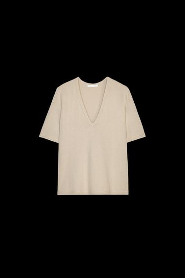 CAMISETA CUELLO PICO - Arena de Zara - Imagen 0