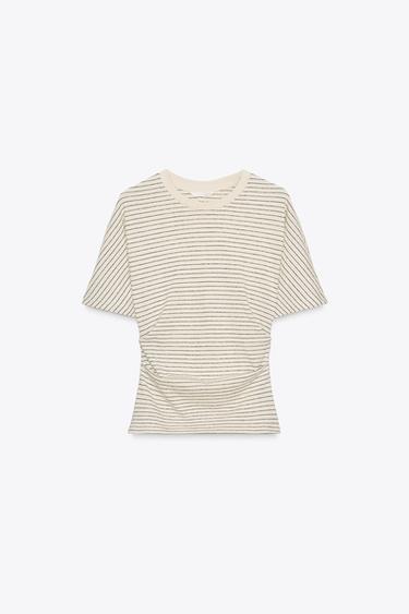 RUSTIC RUCHED T-SHIRT - striped by Zara - Image 6