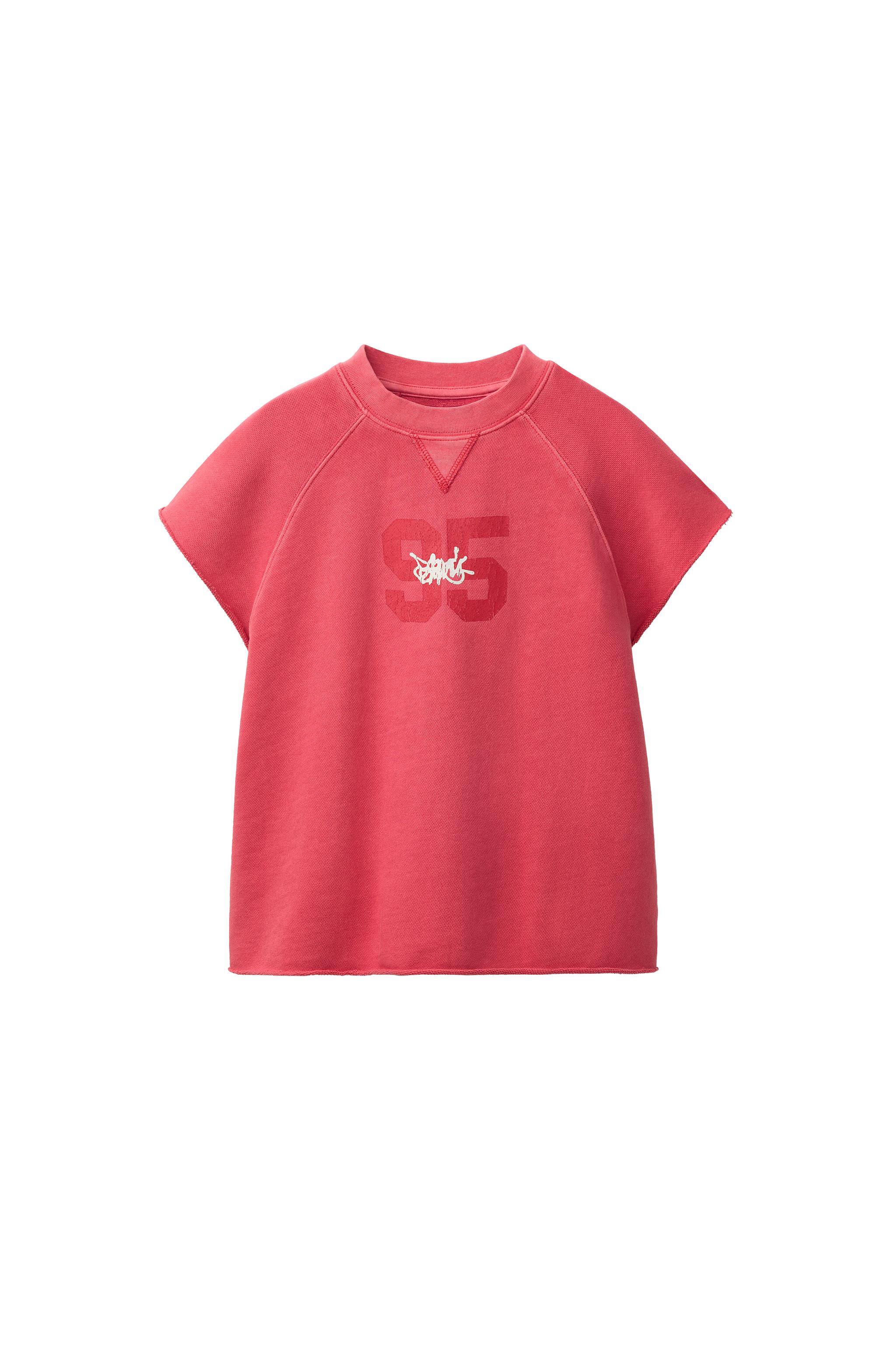 NUMBER AND GRAFFITI SWEATSHIRT - Intense red | ZARA United States
