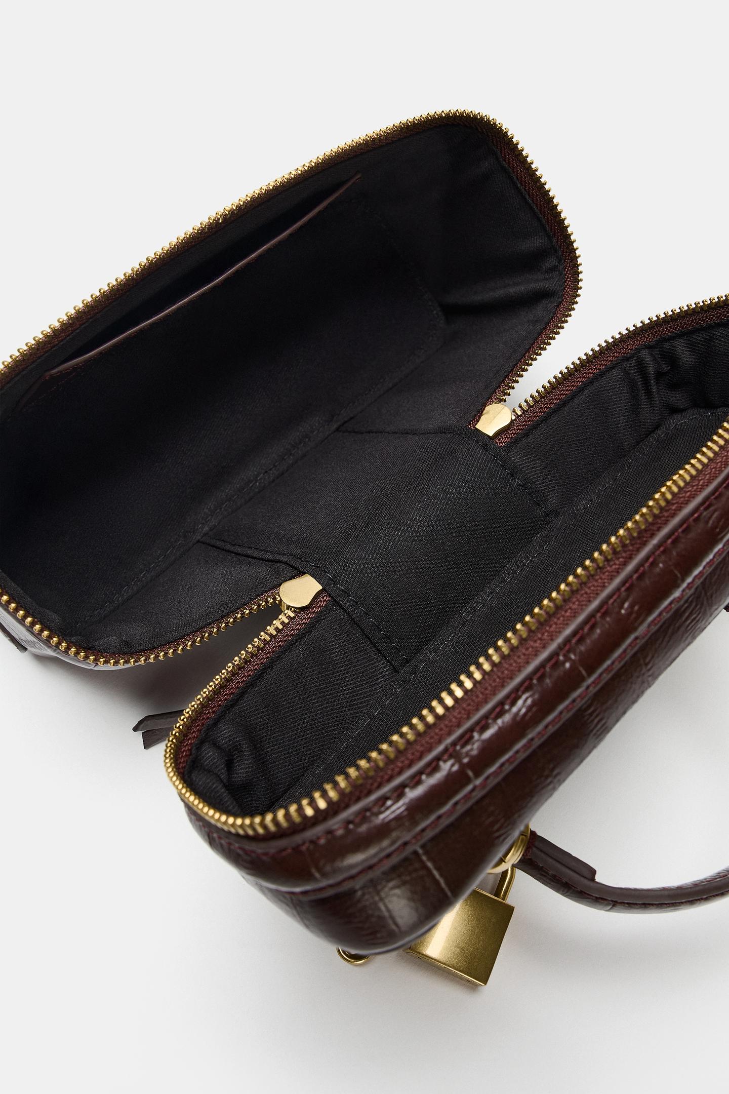 Женская сумка Zara Charm Vanity, цвет: Бордовый красный — фото 5