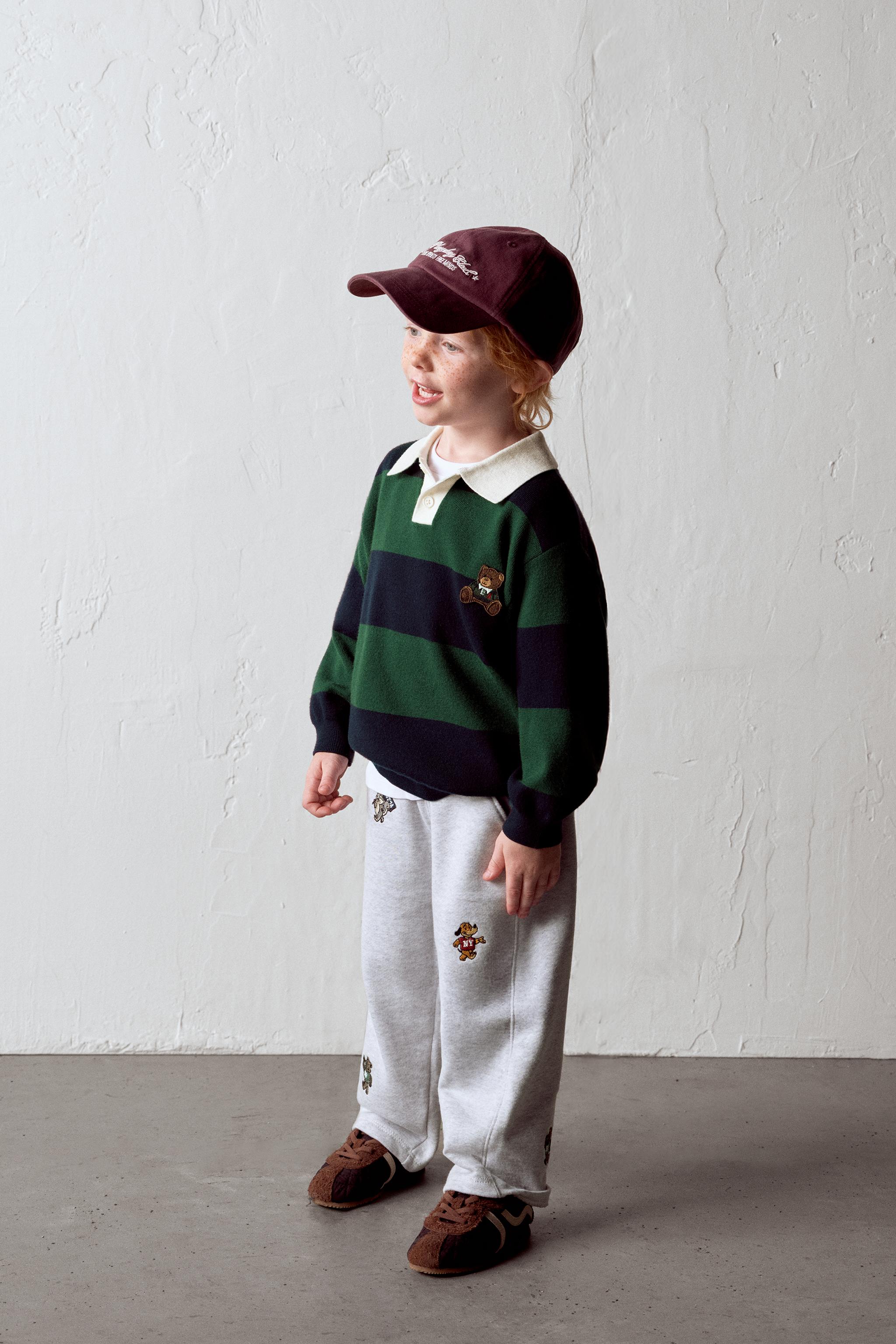 PANTALON DE JOGGING EN MOLLETON ANIMAUX BRODÉS