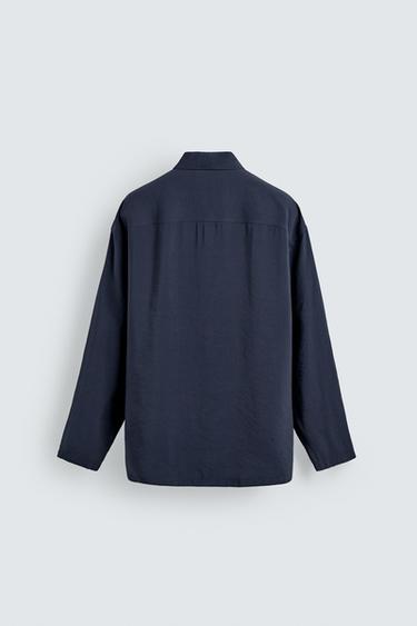 CHEMISE FLUIDE SOFT - Bleu marine de Zara - Image 6