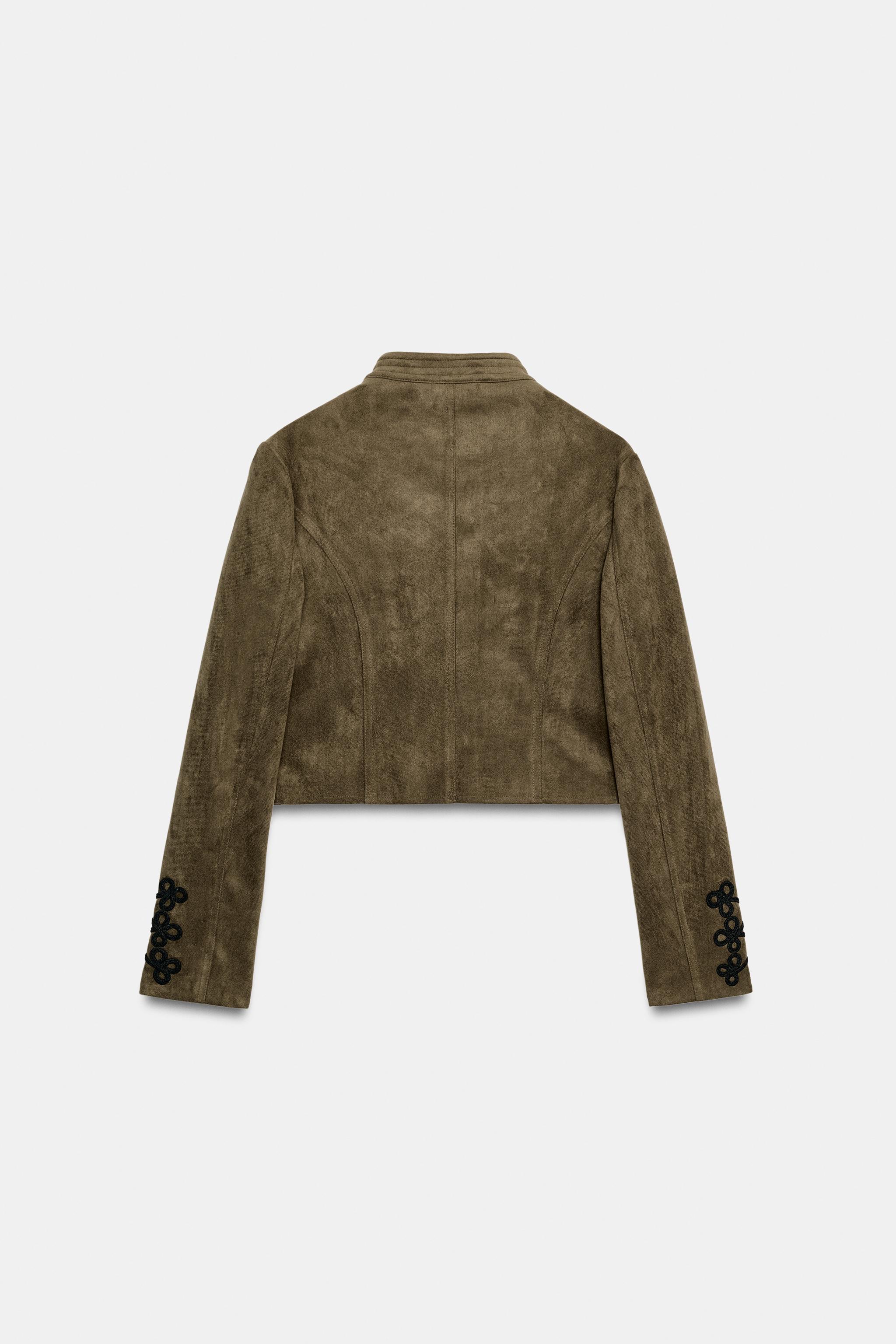 FAUX SUEDE FROG FASTENING JACKET