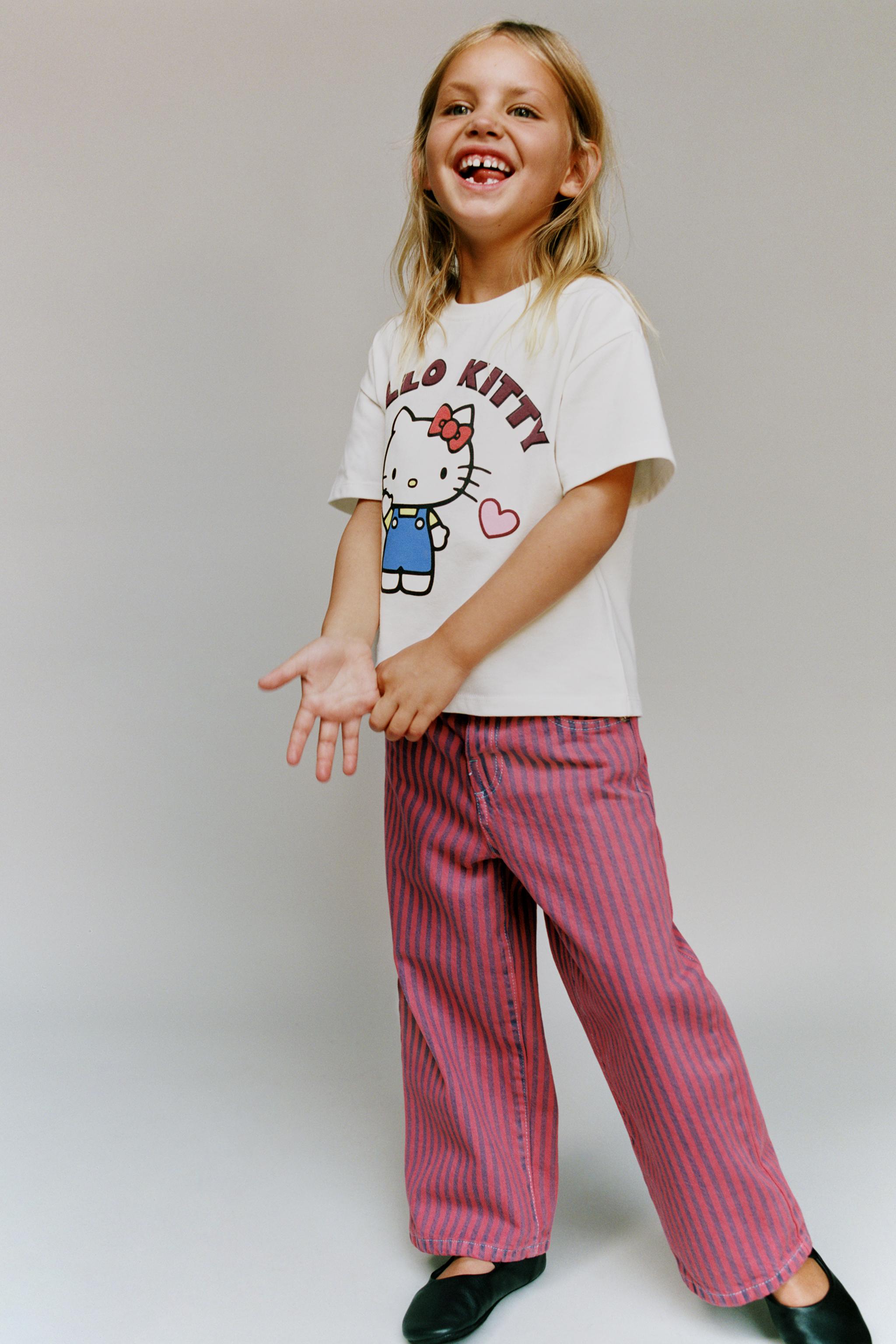 HELLO KITTY © SANRIO VARSITY T-SHIRT - Oyster-white | ZARA