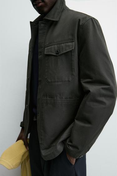 SURCHEMISE REGULAR FIT À POCHES - Vert / Bleu de Zara - Image 4