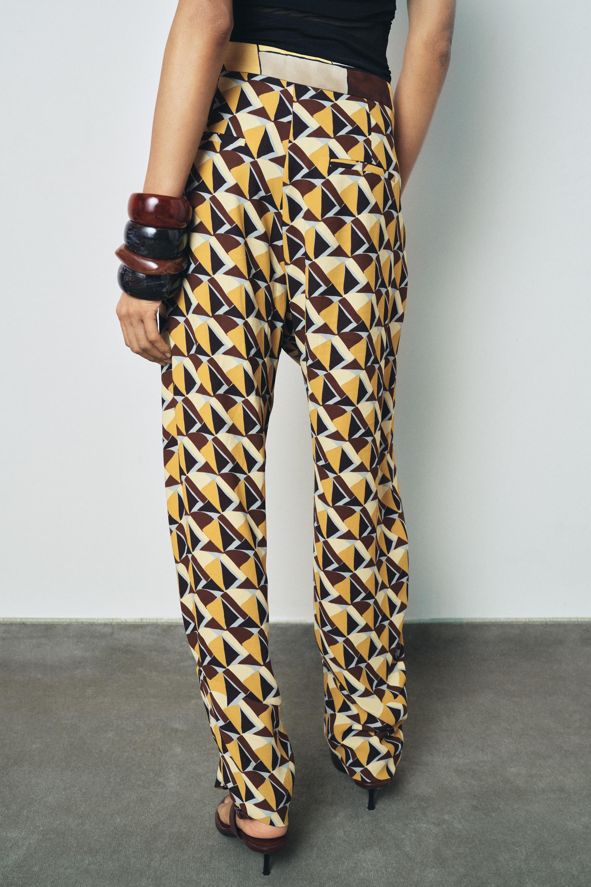 スペイン発送 ZARA ZW コレクション プリント パンツ 今季新作！ スペイン発送 ZARA ZW コレクション プリント パンツ 今季新作