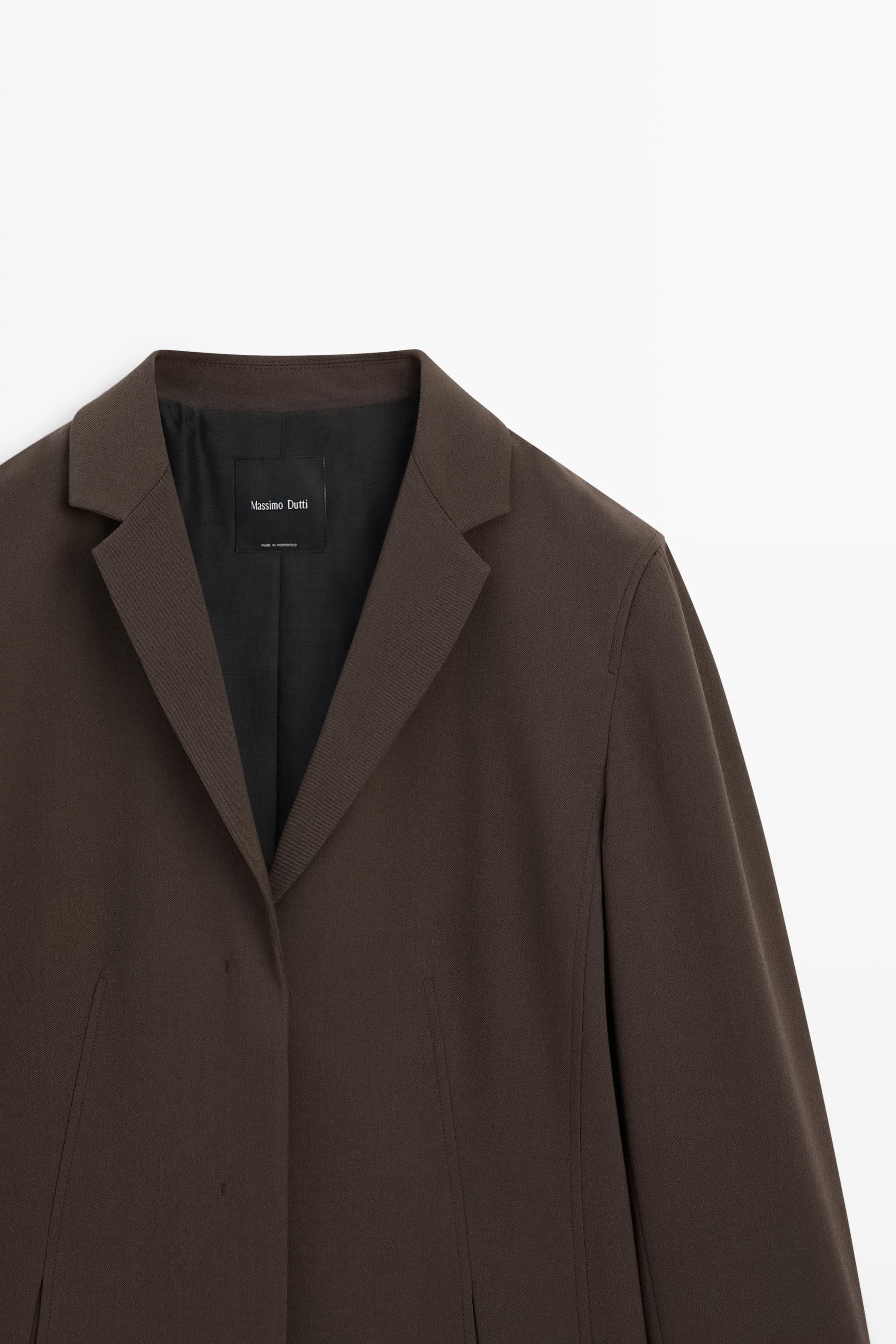 Fluid wool-blend blazer