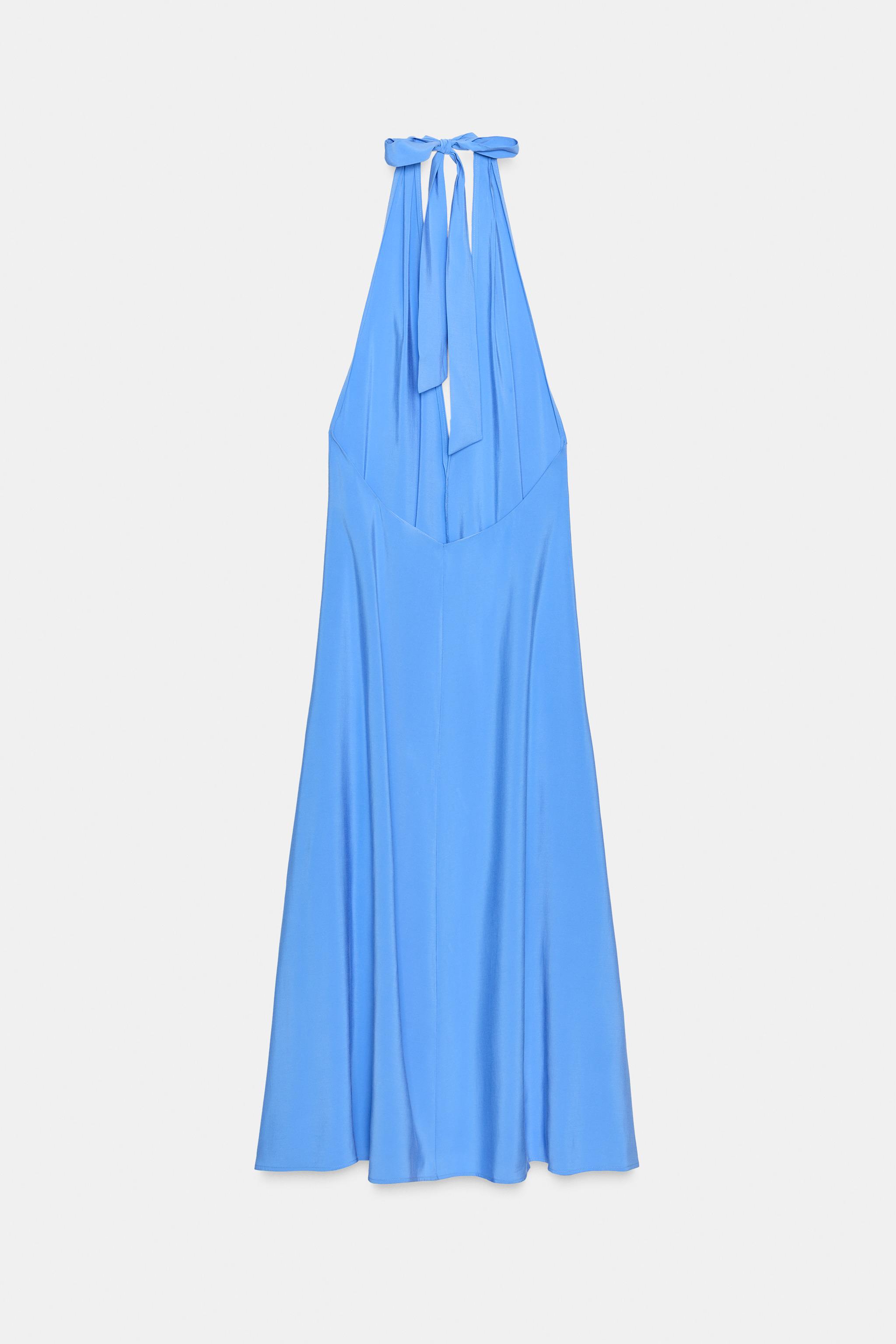 zara blue halter dress Zara