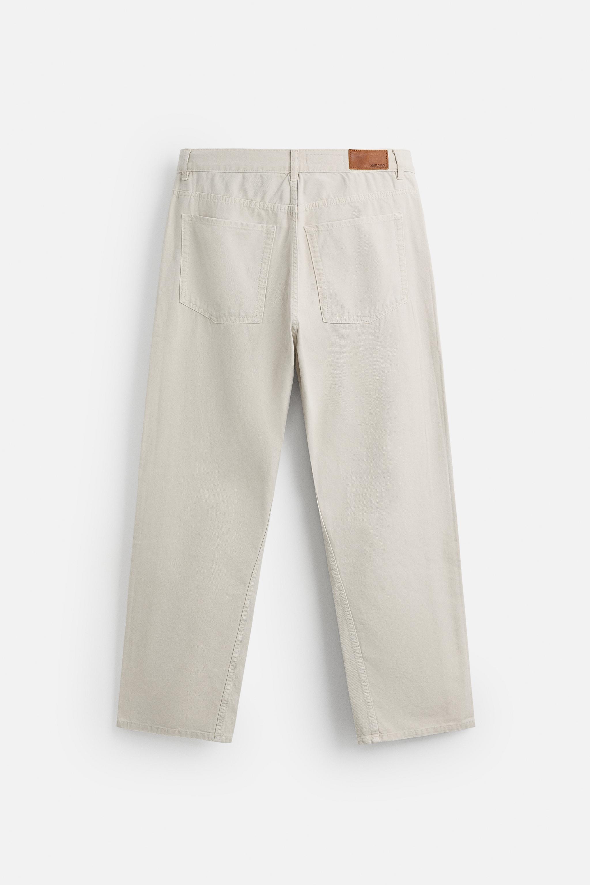 RELAXED FIT STRAIGHT LEG JEANS - Ecru | ZARA United States RELAXED FIT STRAIGHT LEG JEANS - Ecru | ZARA United States