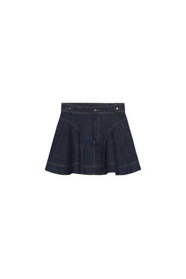 GONNA CORTA DENIM ZW COLLECTION - Blu di Zara