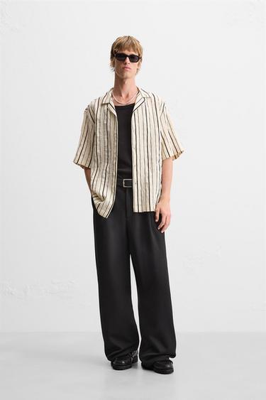 STRIPED TEXTURED SHIRT - Ecru by Zara - Image 0