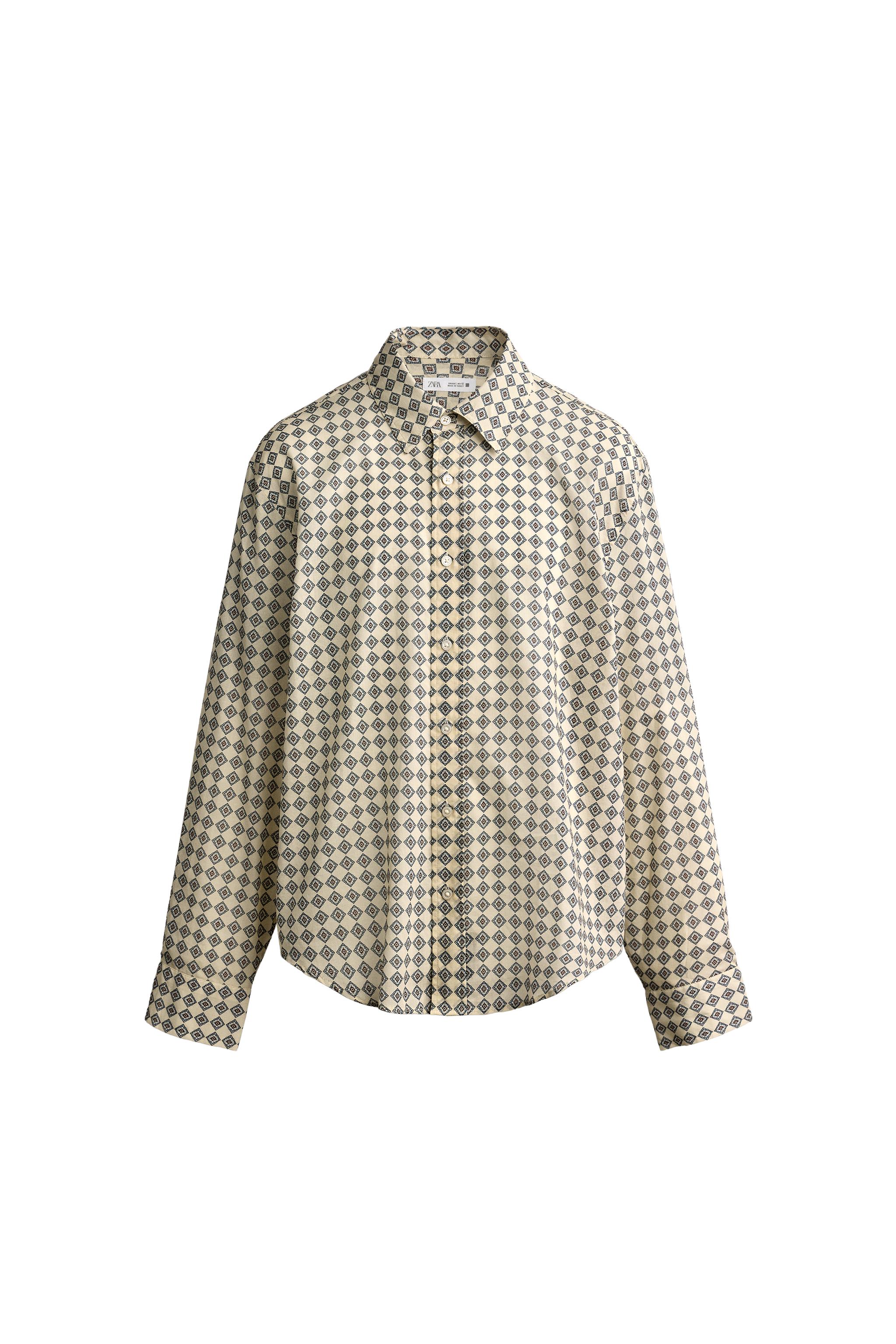 CAMISA RELAXED FIT ESTAMPADO GEOMÉTRICO
