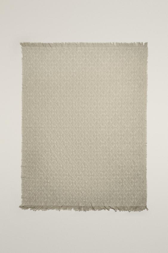 MANTA JACQUARD COM LOSANGOS - Verde-claro da Zara - Imagem 0