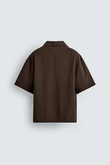 CHEMISE POLO FLUIDE COUPE DÉCONTRACTÉE - Marron de Zara - Image 7