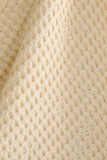 Zara WAFFLE-KNIT COTTON KITCHEN TOWEL X COLLAGERIE - Ecru