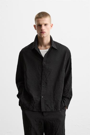 CREASED-EFFECT SHIRT - Black by Zara