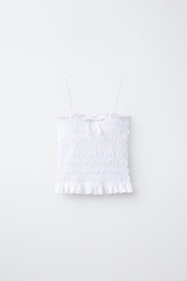 TOP NIDO D'APE ELASTICI - Bianco di Zara