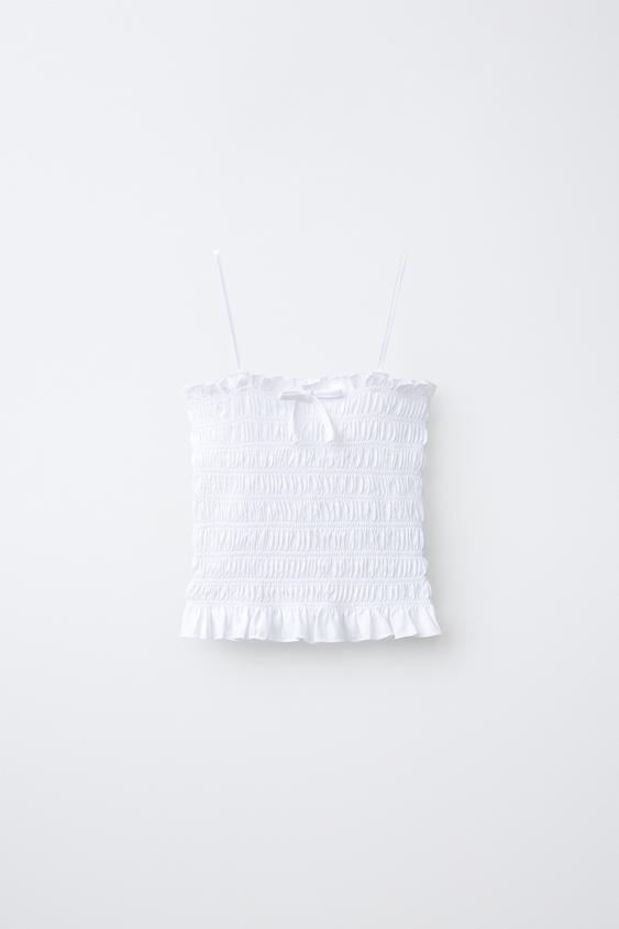 TOP NIDO DE ABEJA GOMAS - Blanco de Zara - Imagen 0