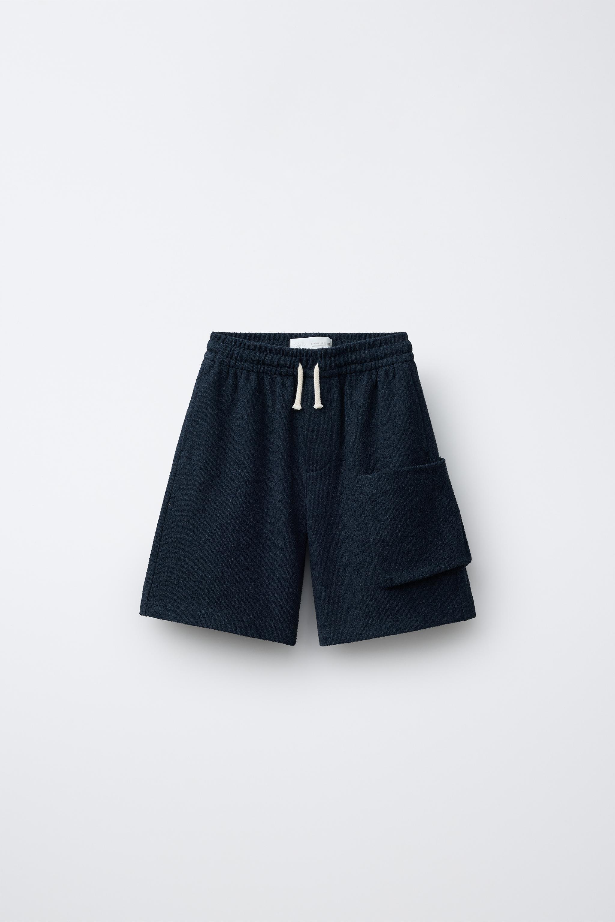 TERRY-EFFECT BERMUDA SHORTS - Navy blue | ZARA United Kingdom