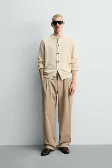 CÁRDIGAN REGULAR FIT  ALGODÓN - LINO - Beige claro de Zara - Imagen 0