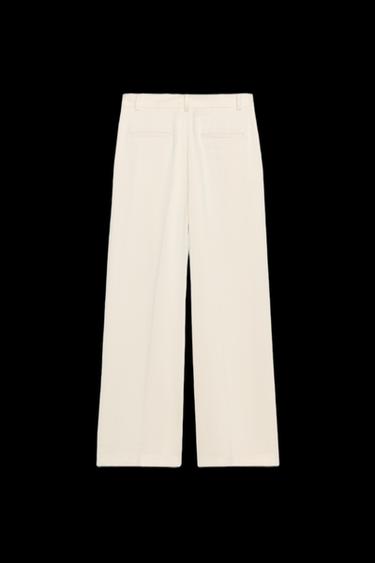 STRAIGHT TROUSERS WITH DARTS - Oyster-white by Zara