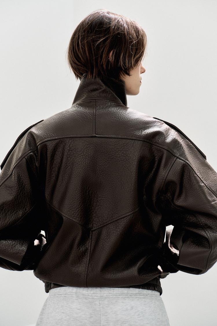 CHAMBERA DE CUERO EFECTO BIKER 2