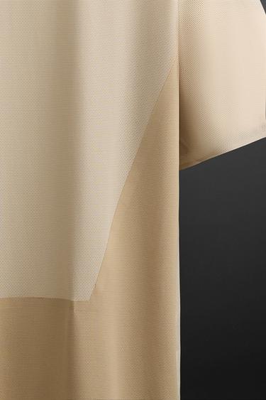 COLOUR BLOCK TECHNICAL T-SHIRT - Oyster-white by Zara - Image 3