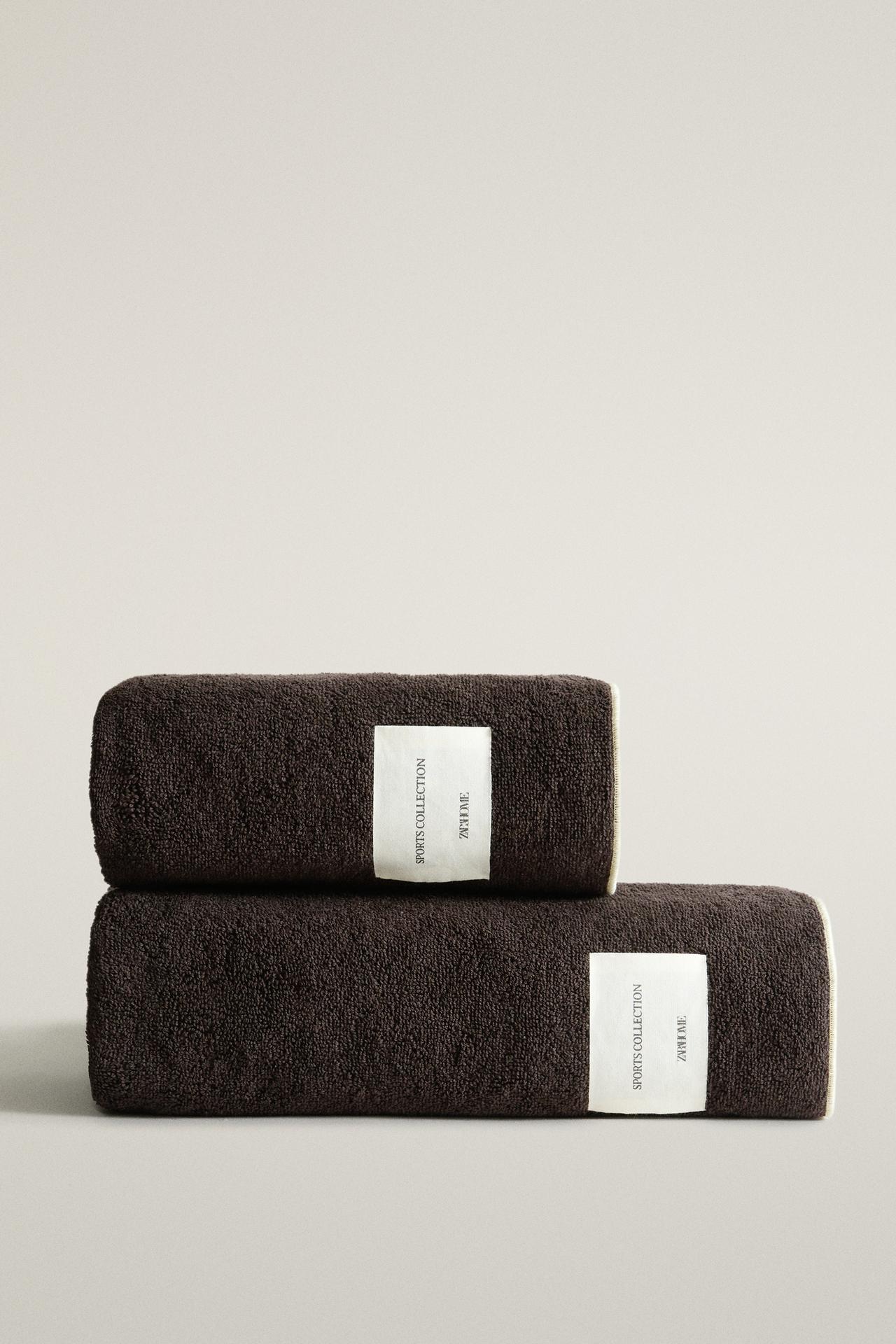 COTTON GYM TOWEL — Brown