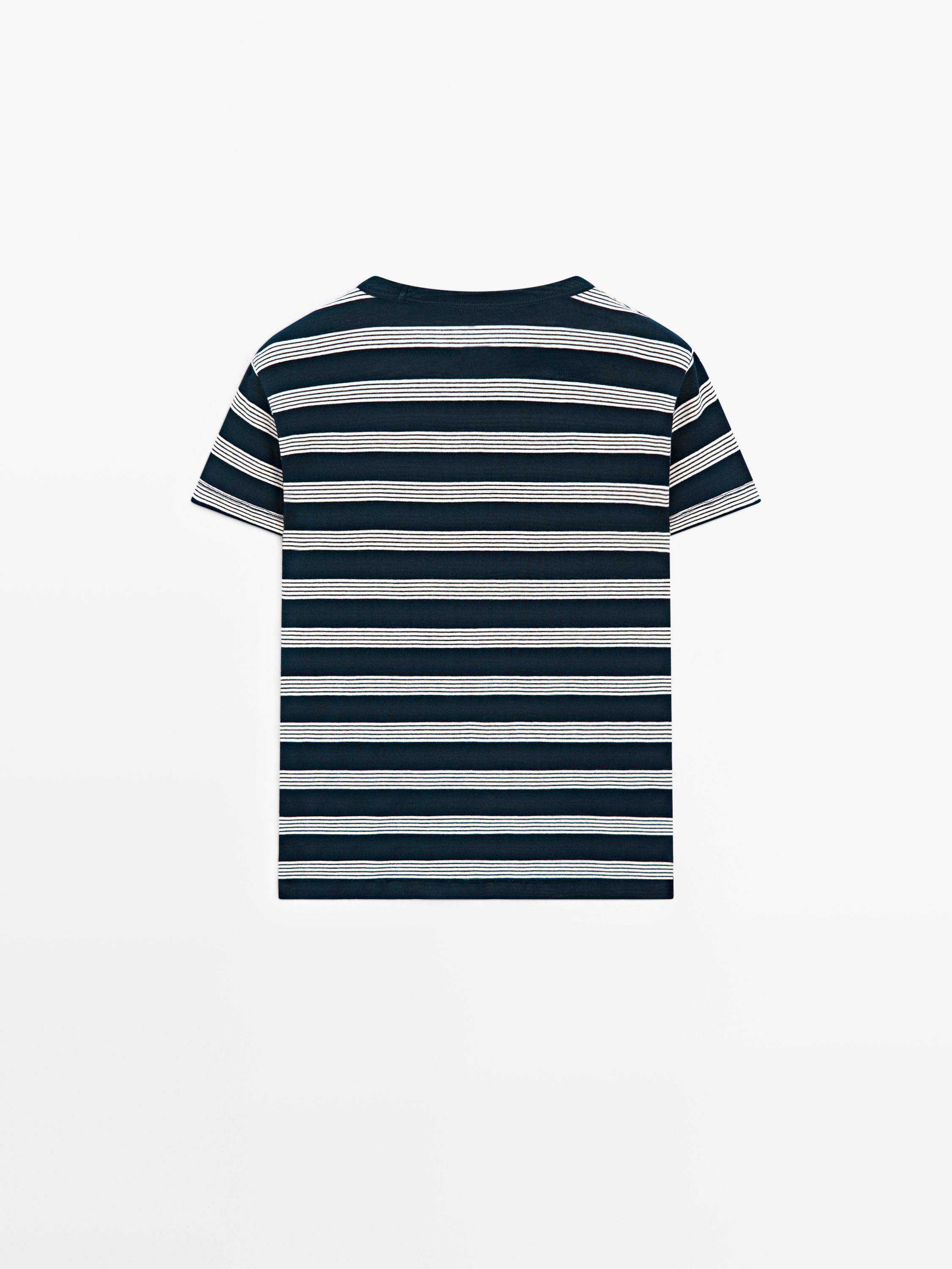 T-shirt à rayures 100 % coton