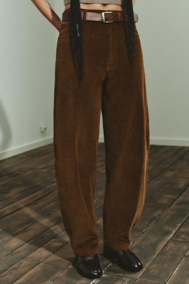 BALLOON CORDUROY TROUSERS WITH POCKETS - Light brown by Zara