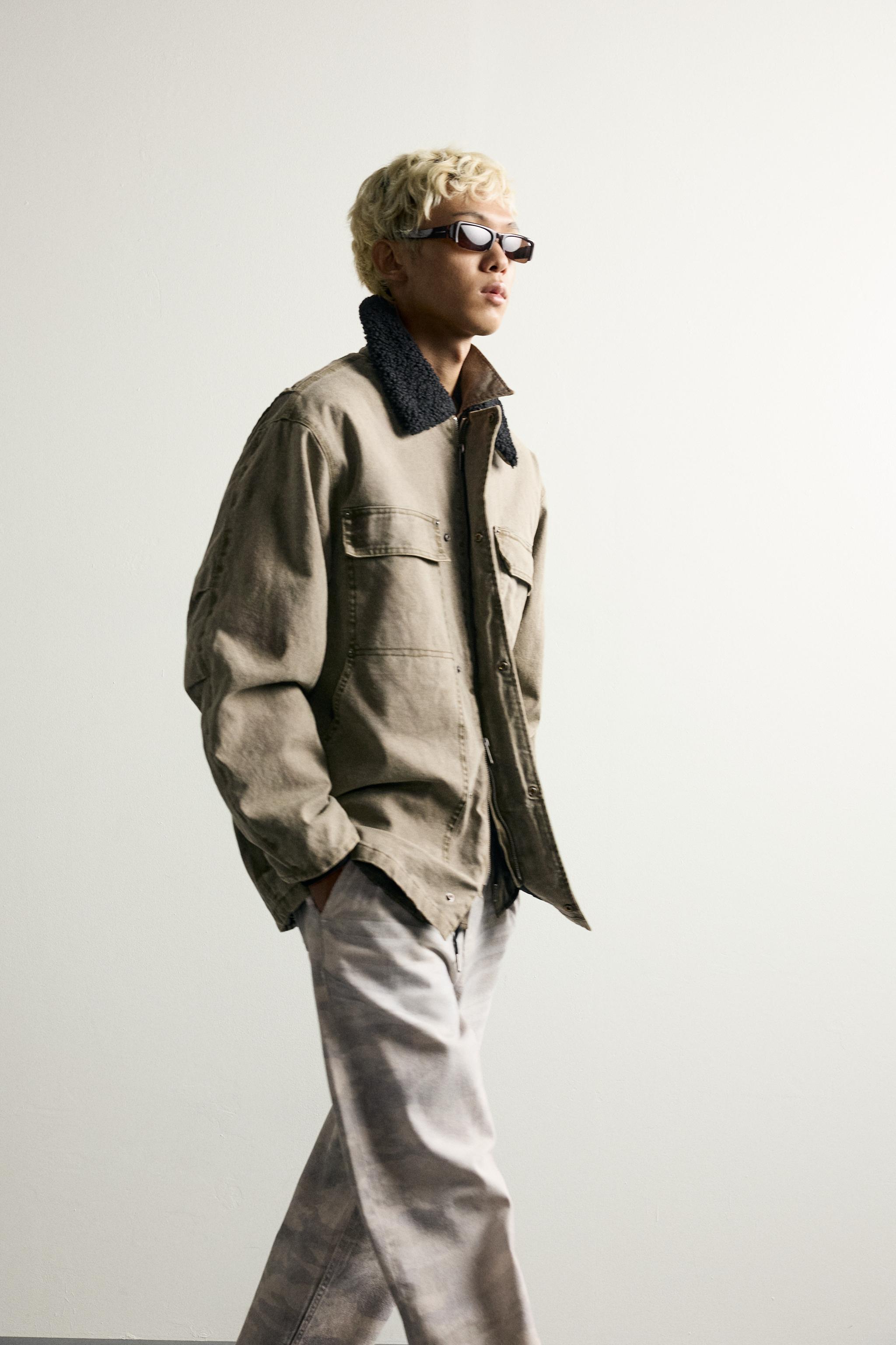 COMBINED FAUX SHEARLING SHORT COAT