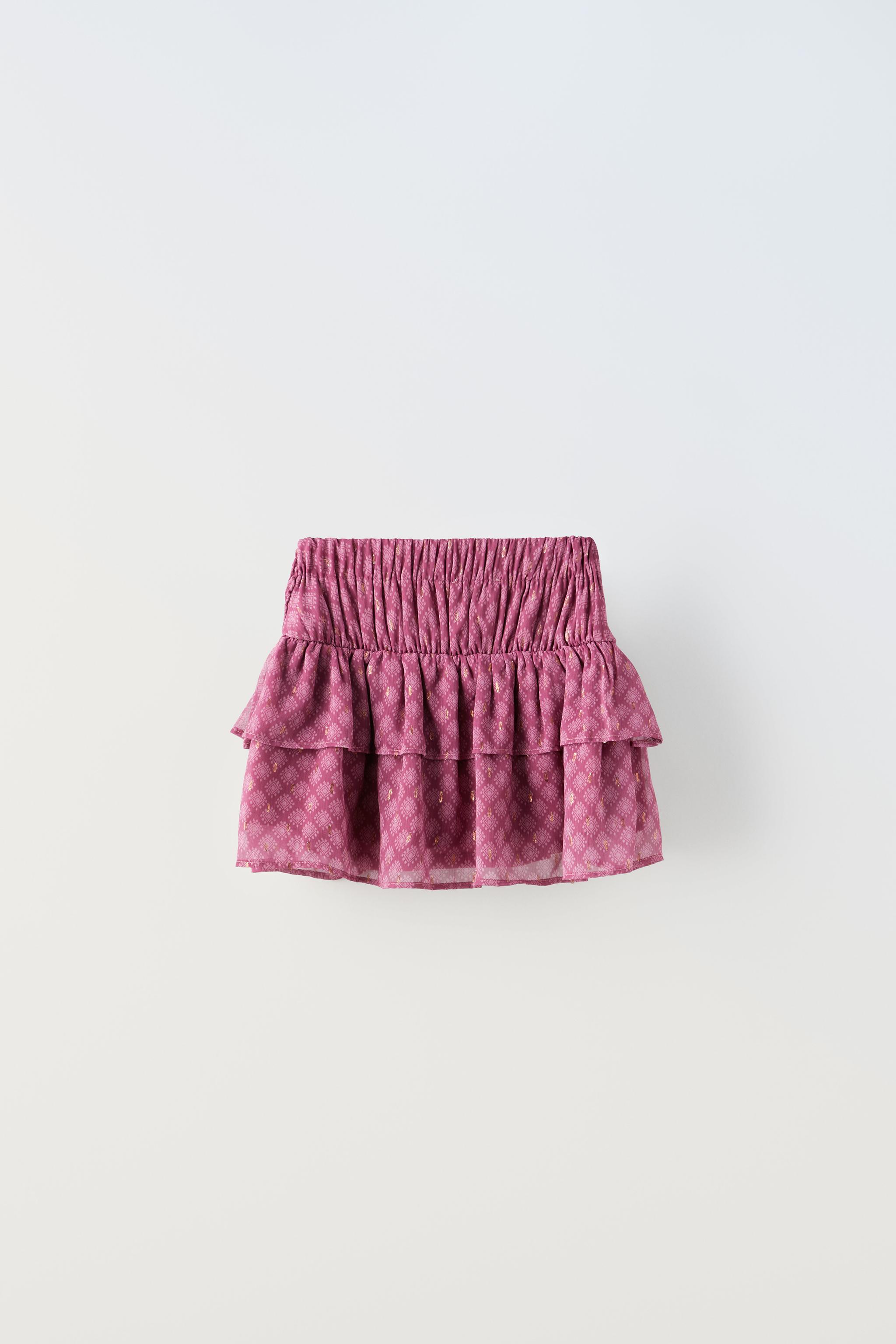 Pink ruffle shop skirt zara