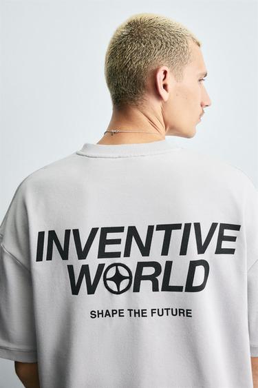 Zara COMBINATION PRINT SWEATSHIRT - Ice