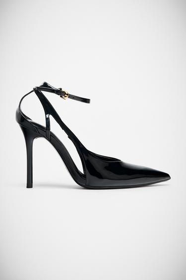 FAUX PATENT SLINGBACK SHOES - Black by Zara