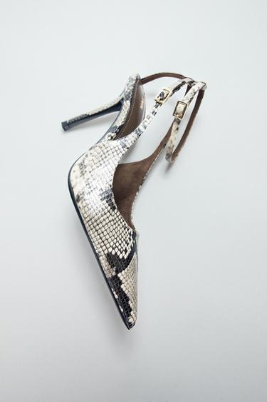 ANIMAL PRINT SLINGBACK HEELED SHOES - Snakeskin by Zara