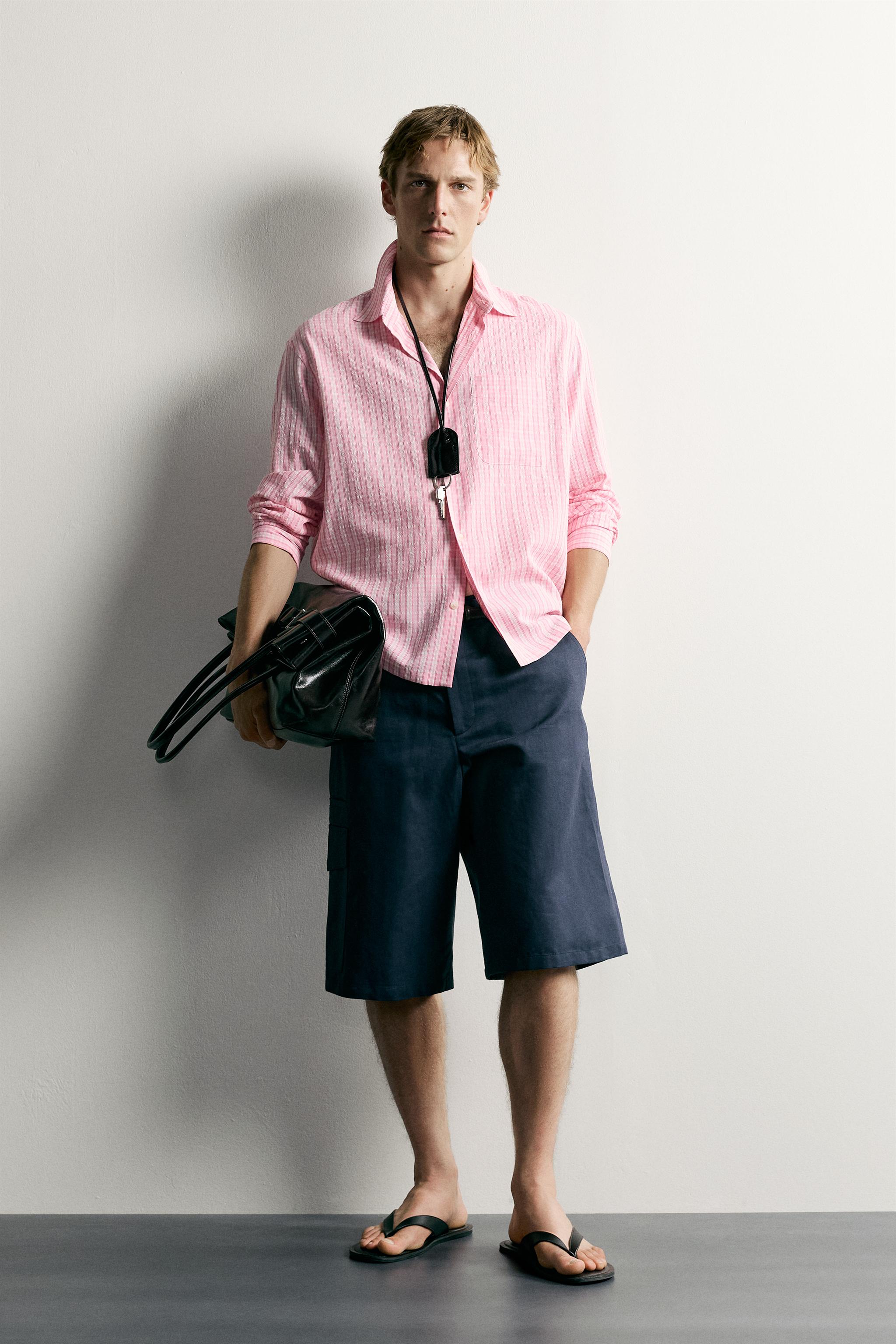 CHEMISE RELAXED FIT À TEXTURE CARREAUX