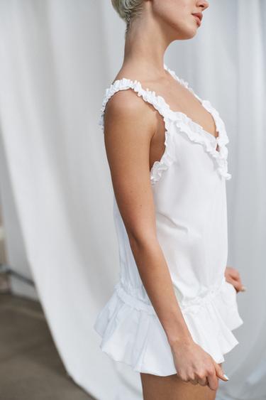 VOLUMINOUS STRAPPY TOP - White by Zara - Image 2