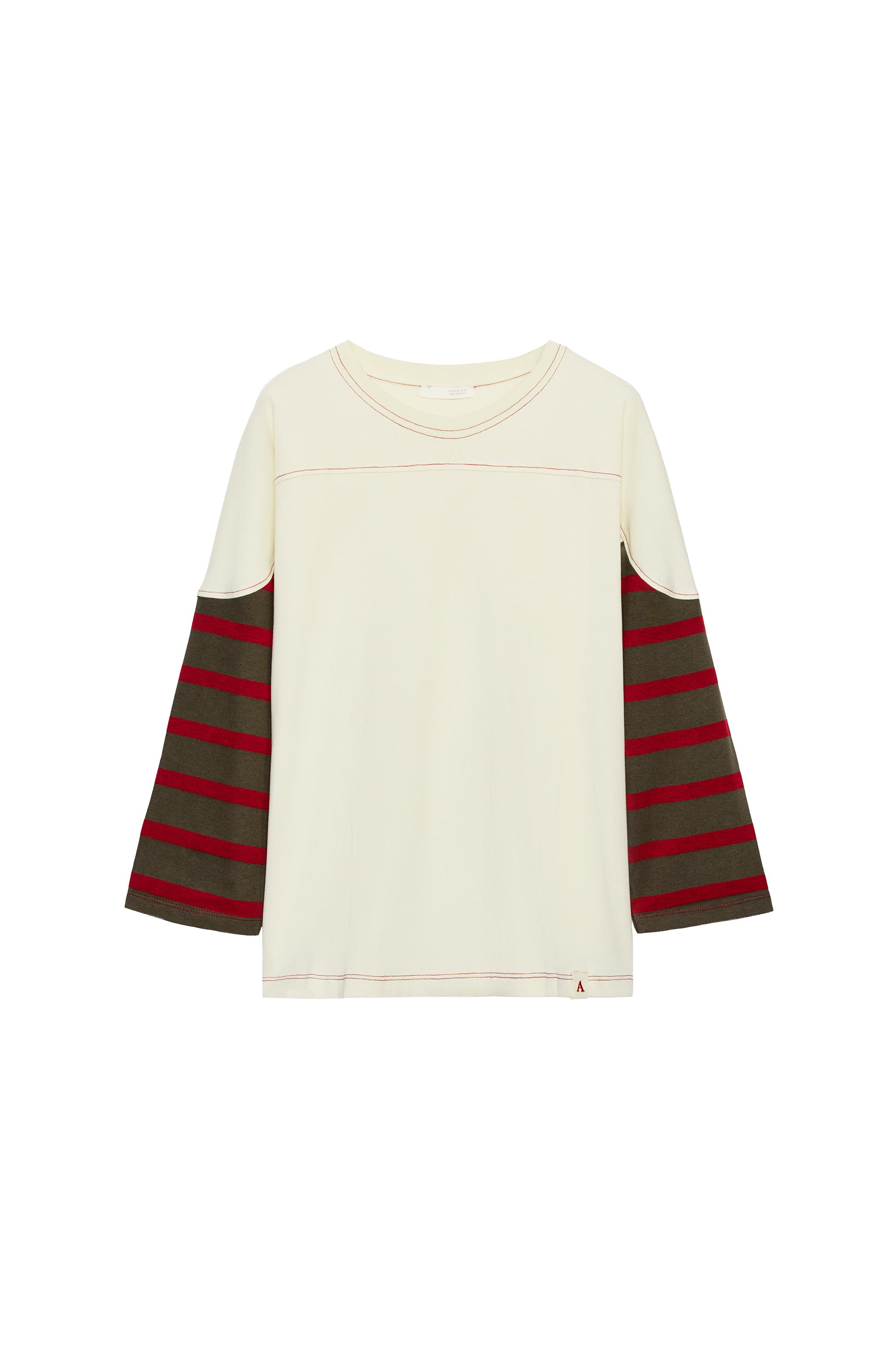 CAMISETA MANGA CONTRASTE RAYAS