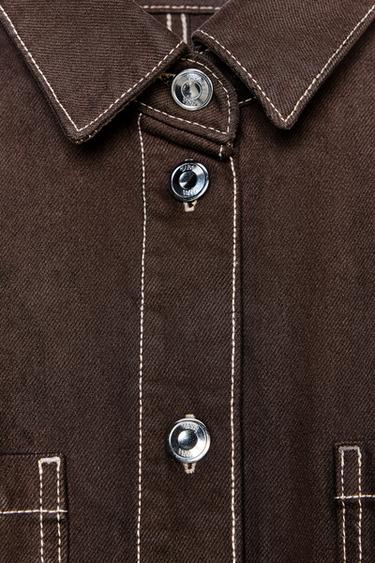 COMBINAISON COURTE EN DENIM Z1975 À MANCHES COURTES - Marron de Zara - Image 8