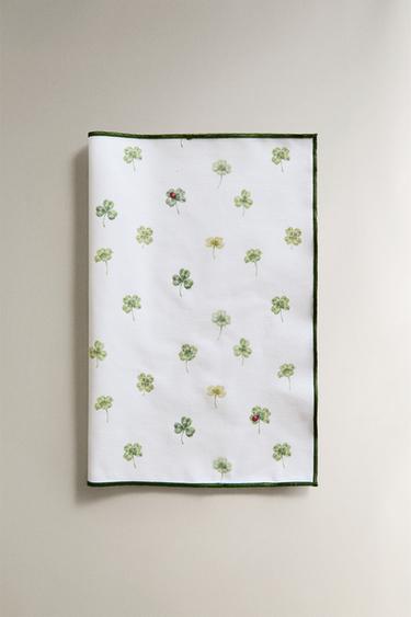 SET DE TABLE ENDUIT TRÈFLE - Vert de Zara - Image 1