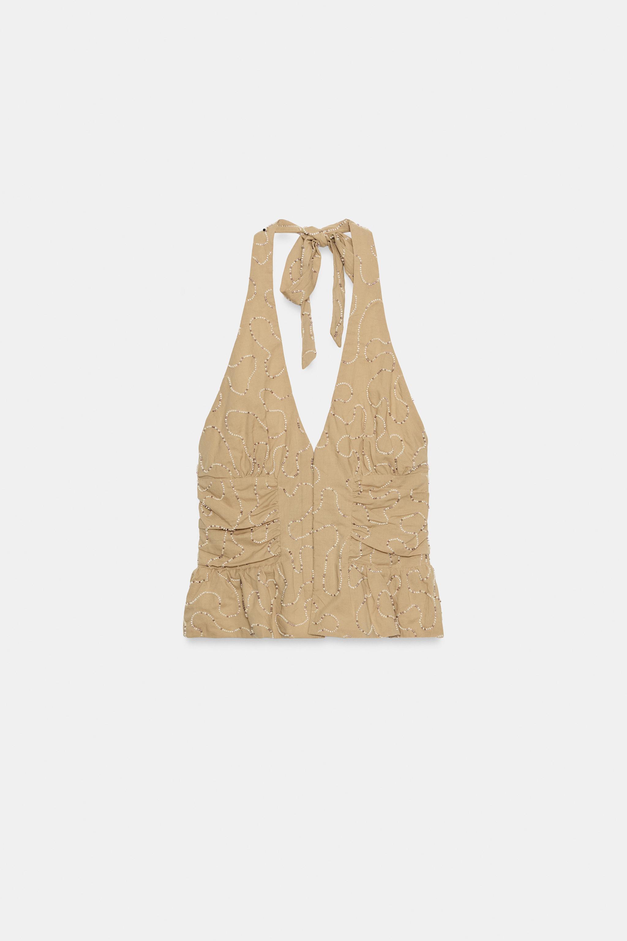 BEADED HALTER TOP